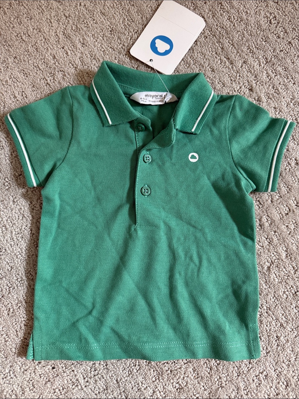 Mayoral Green Polo with White Trim for Kids